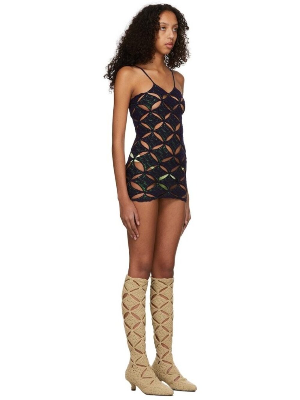 Isa Boulder First Argyle Mini Dress Coverup Champagne Illusion NWT S Resortwear - Picture 14 of 14